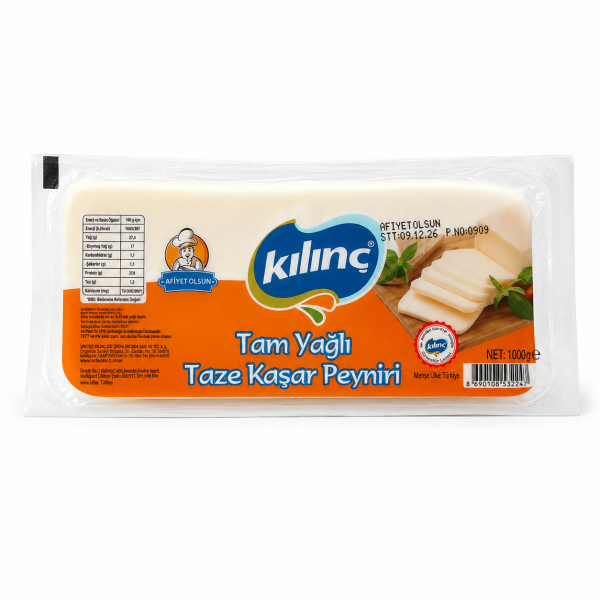 Kılınç Tam Yağlı Kaşar Peyniri - 1 Kg